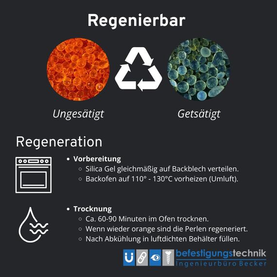 2 kg Silica Gel Orange Trockenmittel Indikator regenerierbar Entfeuchter (2 KG)