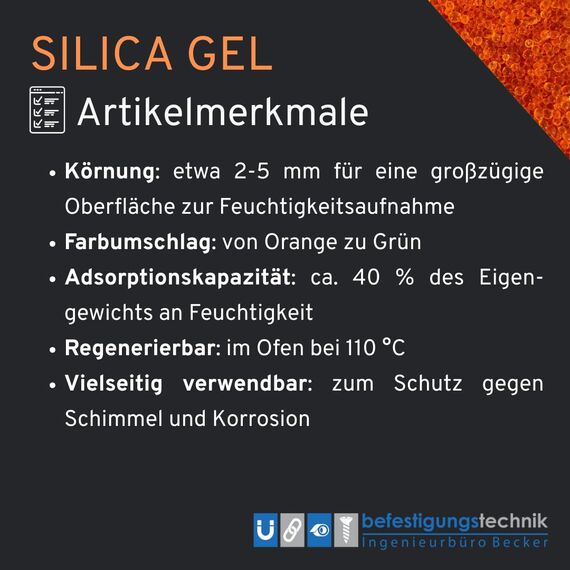 10 kg Silica Gel Orange Trockenmittel Indikator grün regenerierbar Entfeuchter (10 KG)