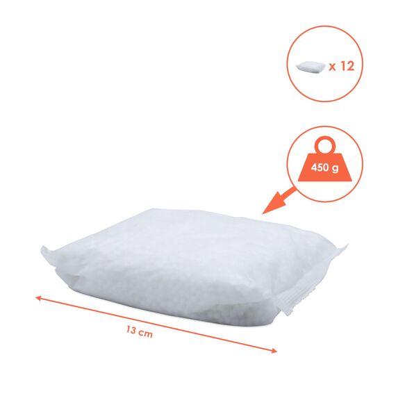 12x 450g Luftentfeuchter Nachfüllpack Ultra Fresh - Nachfüllbeutel für Raum Entfeuchter Nachfüllpack Raumtrockner Granulat Weiß