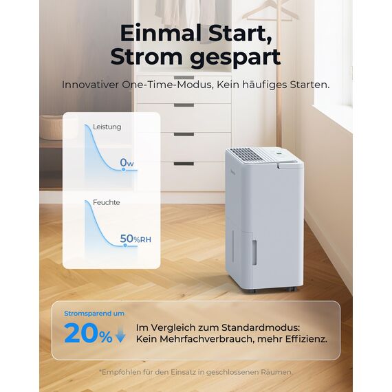 Newentor Luftentfeuchter Elektrisch 12L/Tag, Entfeuchter Elektrisch Keller 122m³/25m², Raumentfeuchter Elektrisch Leise 35dB, Mit 10 J. Gar., Ablaufschlauch, Abnehmbarem Filter, Timer