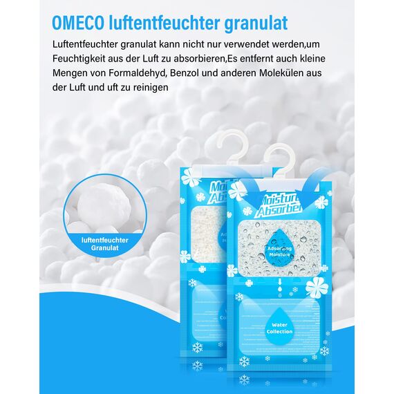 OMECO 20 X 230 G Hängender Entfeuchter Schrank Entfeuchtungsbeutel Luftentfeuchter Kleiderschrank, Einweg Trockenbeutel Granulat, Geeignet Feuchtigkeitsabsorber Für Home,Waschküche, Gerüche Moisture