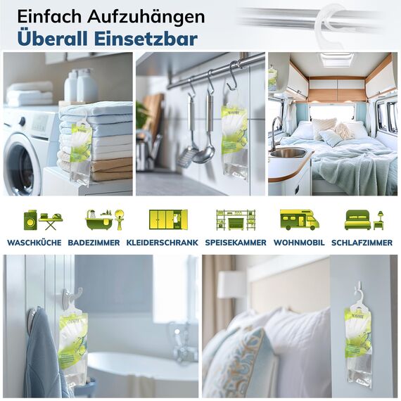 MAVORI 20er Set Luftentfeuchter zum Aufhängen I Luftentfeuchter Beutel I Entfeuchter Schrank und Feuchtigkeitsabsorber für Räume gegen Feuchtigkeit und Gerüche I bis zu 500ml Beutel (Zitrusduft)