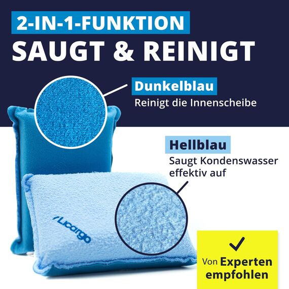 LICARGO Winter Komplett Set - Auto Luftentfeuchter (1kg) - 1x recycelter Eiskratzer - 1x Mikrofaser Scheibenschwamm - gegen beschlagene Autoscheiben - wiederverwendbarer Innenraum Luftentfeuchter