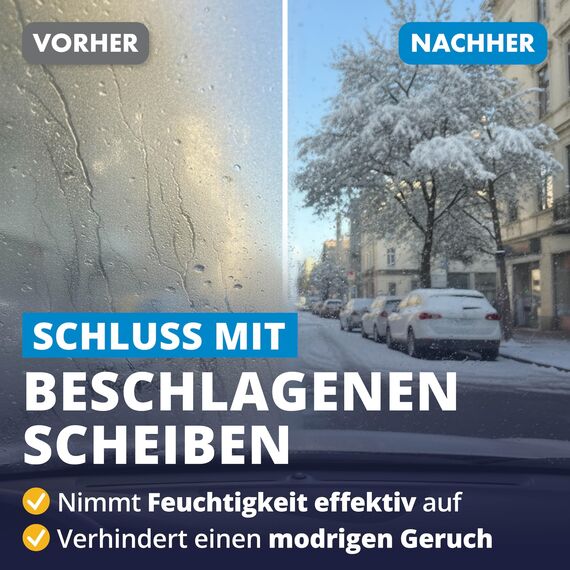 LICARGO 2x Luftentfeuchter (1kg) - Auto Entfeuchter gegen beschlagene Autoscheiben - wiederverwendbarer Innenraum Luftentfeuchter, Feuchtigkeitskissen für Auto