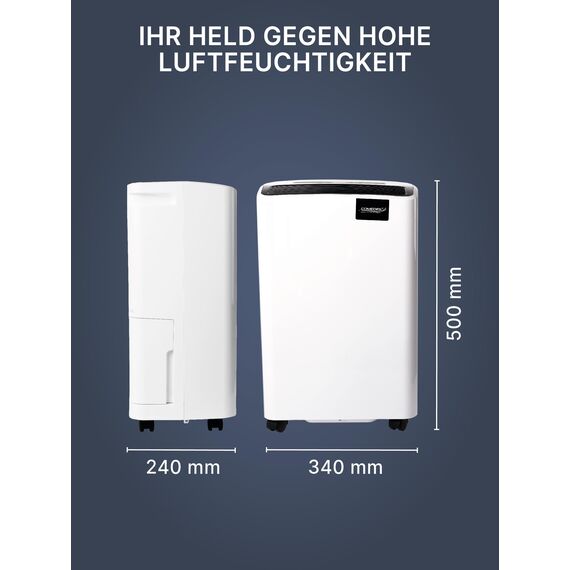 Comedes Demecto 70 Luftentfeuchter Bautrockner (70l/24h) & PowerDrain Kondensatpumpe – Geeignet für Keller & große Räume bis 240m² / 550m³, mit Dauerbetrieb & Wasserableitung, inkl. 3m Schlauch