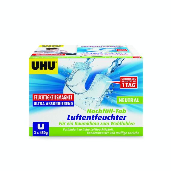 UHU Luftentfeuchter Original & Feuchtigkeitsmagnet Nachfülltab