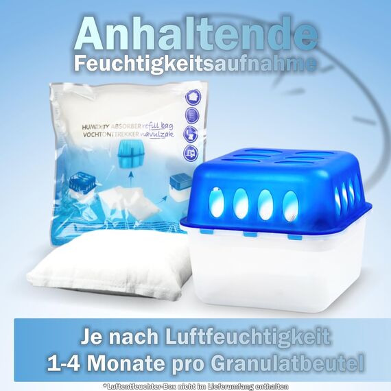 18x Luftentfeuchter Granulat 400g Nachfüllpack universal Feuchtigkeits-Stopper Beutel (18x Nachfüllpack 400g)