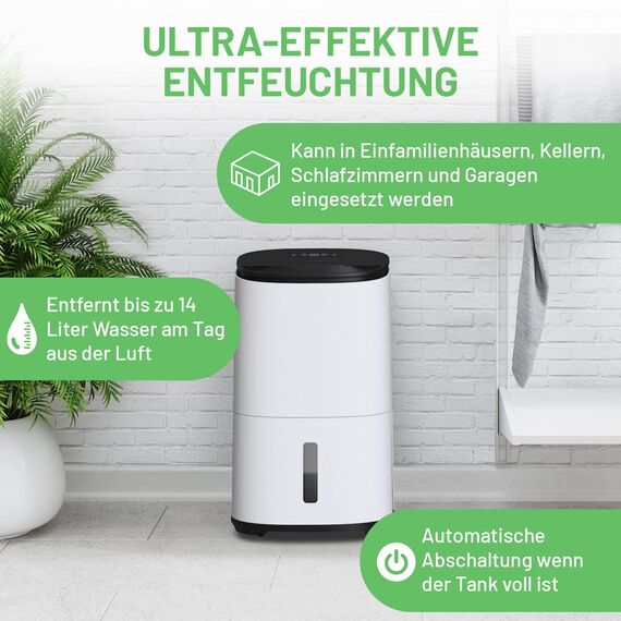 Meaco Ultra Quiet Entfeuchter - MeacoDry Arete® One Warm Pebble 25L Zimmer Entfeuchter & Luftreiniger für Häuser, Keller, Schlafzimmer, Garagen
