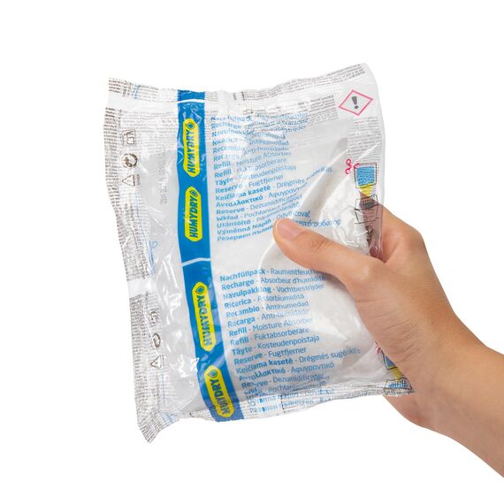 HUMYDRY - Feuchtigkeitsabsorber Nachfüllpack 6x250g – Pack mit 6 Beuteln für Luftentfeuchter – Kompatibel mit HUMYDRY Compact 250g Geräten – Für Räume bis 8m² – Neutrales Aroma