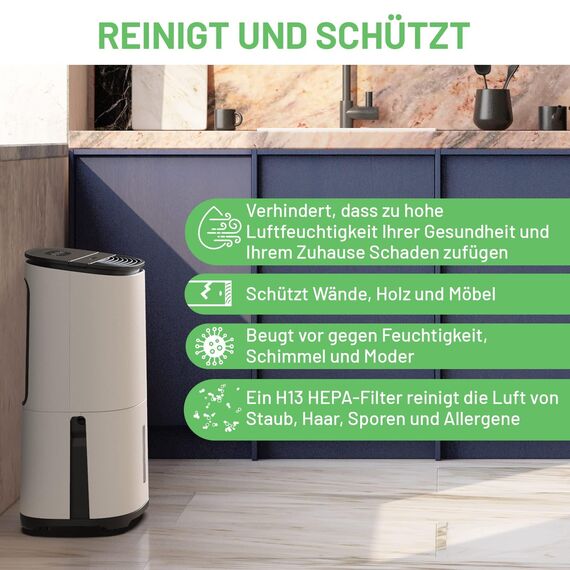 Meaco Ultra Leise Luftentfeuchter - MeacoDry Arete® One 25L Raumentfeuchter & Luftreiniger für Wohnungen, Keller, Schlafzimmer, Garagen