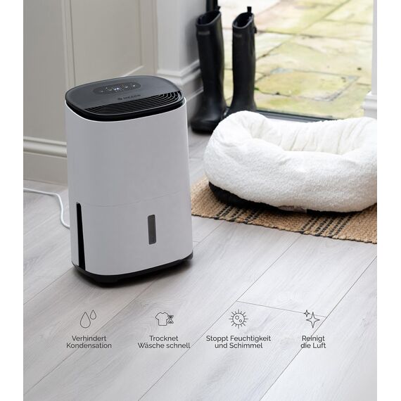 MeacoDry Arete® One 6L Luftentfeuchter & Luftreiniger | Kompakt, Sehr leise mit 32 dB | Idealer Luftentfeuchter für Schlafzimmer, Kleine Räume & Wohnungen | H13 HEPA-Filter | Smart-, Nacht- & Wäschemo