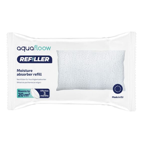 Aquafloow Luftentfeuchter Nachfüllbeutel, Granulat im 250g Nachfüll-Beute, Raum-Entfeuchter, Nachfüll-Packs | Verhindert Schimmel, Schützt Wände Unangenehme Gerüche – 20er Pack