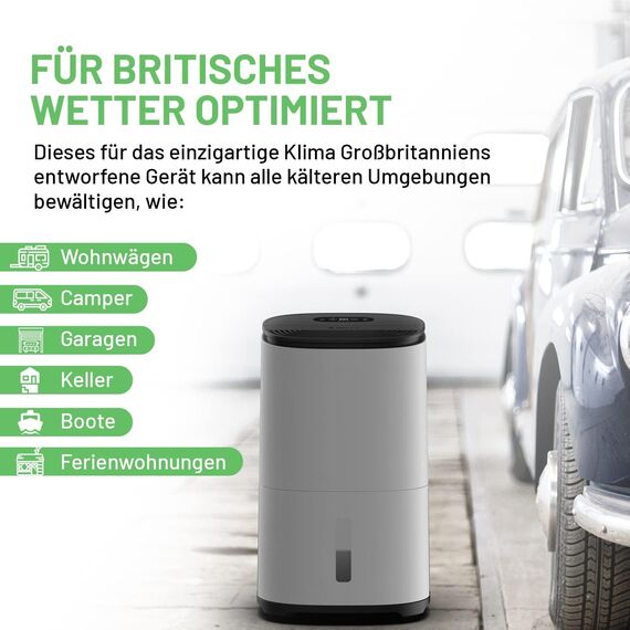 Meaco Ultra Quiet Entfeuchter - MeacoDry Arete® Warm Pebble One 20L Zimmer Entfeuchter & Luftreiniger für Häuser, Keller, Schlafzimmer, Garagen