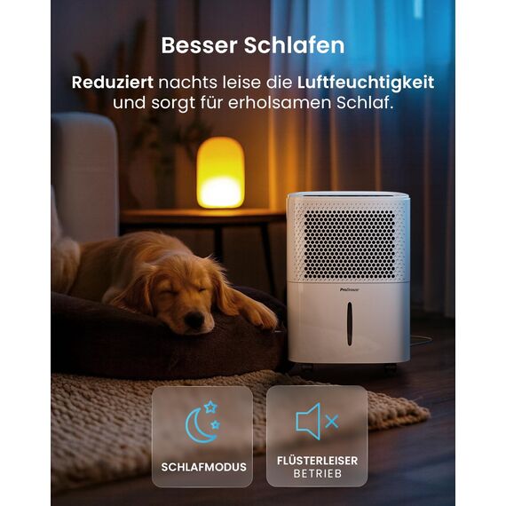 Pro Breeze® Eco Kompakt 12L/Tag Smart Luftentfeuchter – Nur 5ct/h Betriebskosten mit Feuchtigkeitssensor LED-Anzeige Wäschefunktion & automatische Abschaltung