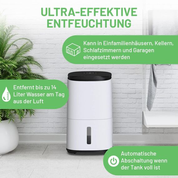 Meaco Arete® One 10L Luftentfeuchter & HEPA Luftreiniger für ein 42m² großes Zuhause Entfernt Kondenswasser und Feuchtigkeit und reinigt die Luft