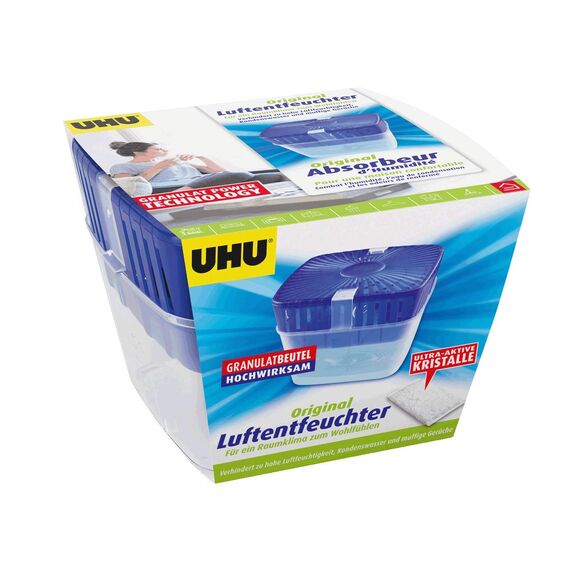 UHU Luftentfeuchter Original, Bekämpft Feuchtigkeit und Schimmel in Wohnräumen, 450 g (Packung mit 2)