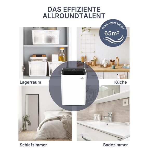Comedes Demecto 16 eco WiFi - Leistungsstarker Luftentfeuchter (max. 16 Liter / 24h) Geeignet für Räume bis 65m²/150m³, App-fähig