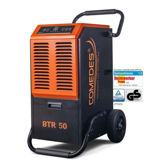 Comedes Bautrockner Luftentfeuchter BTR 50 (max. 51 Liter / 24h) Geeignet für Räume und Keller bis 100m² / 230m³