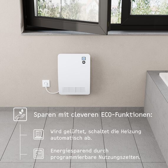 STIEBEL ELTRON Schnellheizer CK 20 Premium, 2 kW für ca. 25 m², VDE geprüft, LC-Display, Wochentimer, 120 Min. Timer, Silent Mode, Heizlüfter energiesparend, Bad, 237835