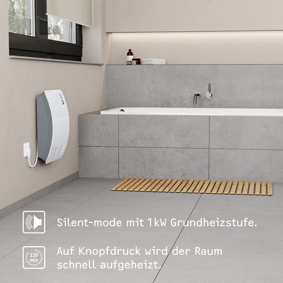 STIEBEL ELTRON Schnellheizer CK 20 Premium, 2 kW für ca. 25 m², VDE geprüft, LC-Display, Wochentimer, 120 Min. Timer, Silent Mode, Heizlüfter energiesparend, Bad, 237835