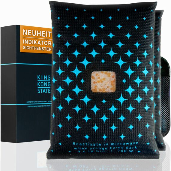 King Kong State Luftentfeuchter für Autos 2-PACK - Entfeuchter-Kissen 2x 750g für beschlagene Autoscheiben - mit Indikator-Fenster und Anti-Rutsch-Pad