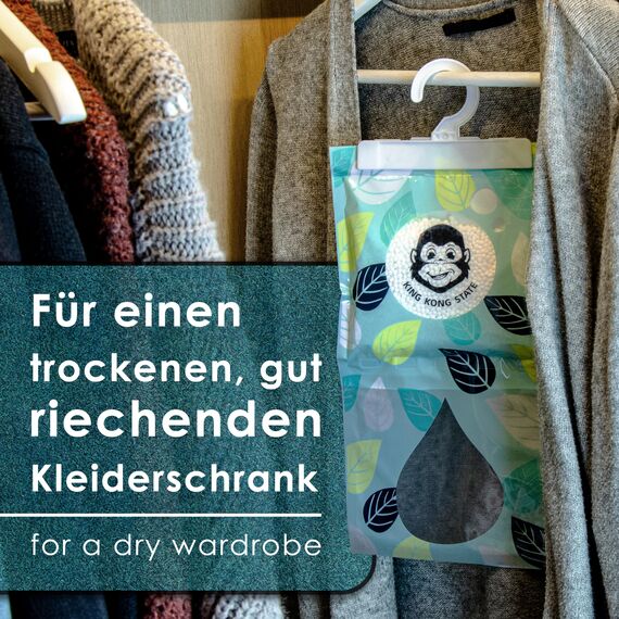 KING KONG STATE Schrank-Entfeuchter 12-Pack - Luftentfeuchter für Kleiderschrank - Hochleistungs-Trockenmittel zur Entfernung von Feuchtigkeit (Granulat)