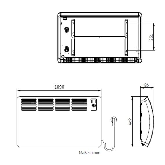 AEG Wandkonvektor WKL 3000 Comfort, Elektroheizung energiesparend, 3000 W für ca. 35 m², VDE geprüft, LCD Display, Wochenzeitschaltuhr, 120 Min. Timer, Silent Mode, 238721