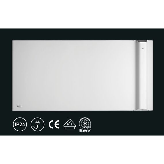 AEG Haustechnik Haustechnik Strahlungs- und Konvektor-Heizung DKE 100 für ca. 10 m², 1 kW, Energiespar-Sicherheitsfunktion, 234824, weiß (ral 9010)