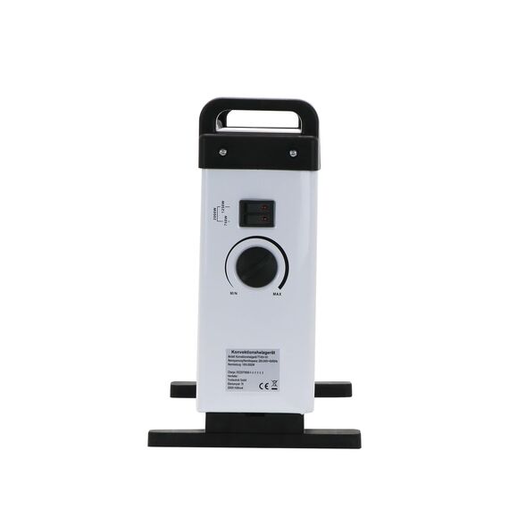 Tronitechnik® Elektroheizer Konvektor Heizgerät Heizkörper mit 3 Leistungsstufen 750/1250/2000 Watt, mobil mit Tragegriff und Thermostatsteuerung, Überhitzungsschutz, freistehend, weiß