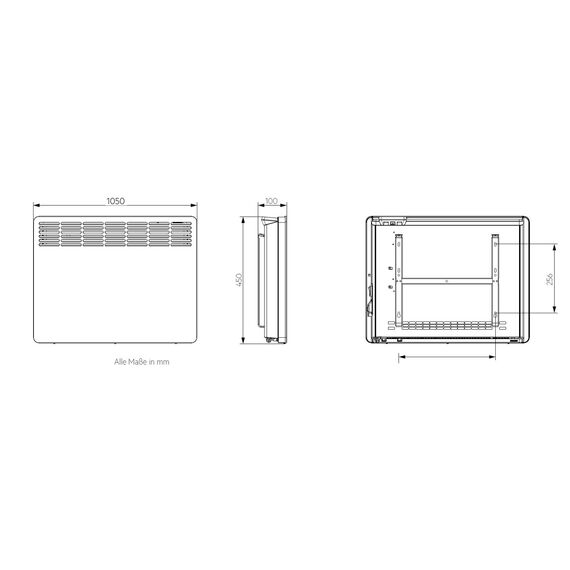 AEG Haustechnik Wandkonvektor WKL 3005 für ca. 30 m², Heizung 3000 W, 5-30 °C, wandhängend, LC-Display, Wochentimer, Metall, Ökodesign 2018, 236537 Weiß