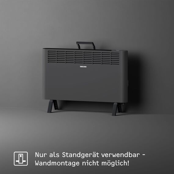 STIEBEL ELTRON neue Elektroheizung engergiesparend, Standgerät CNS-B 2000 Plus LCD move, 2 kW für ca. 25 m², TÜV geprüft, LC-Display, Wochentimer, Schwarz, 207068