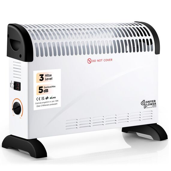 DONYER POWER Konvektor-Heizkörper 2000W Raumheizung mit Einstellbarem Thermostat Nicht Vorjähriges Inventar