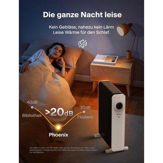 PELONIS Ölradiator 2500W Weiß mit 3D Konvektion & VOLCANO Technik, 13 Rippen Elektroheizung mit 3 Heizstufen, Thermostat und Sicherheitsschutz, Radiator Heizung Elektrisch für Wohnzimmer, Schlafzimmer
