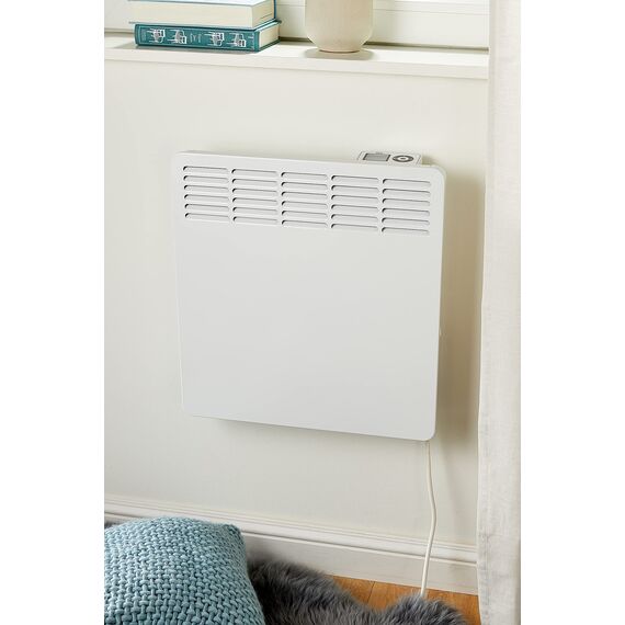 AEG Haustechnik Wandkonvektor WKL 1005 für ca. 10 m², Heizung 1000 W, 5-30 °C, wandhängend, LC-Display, Wochentimer, Metall, Ökodesign 2018, 236533 Weiß