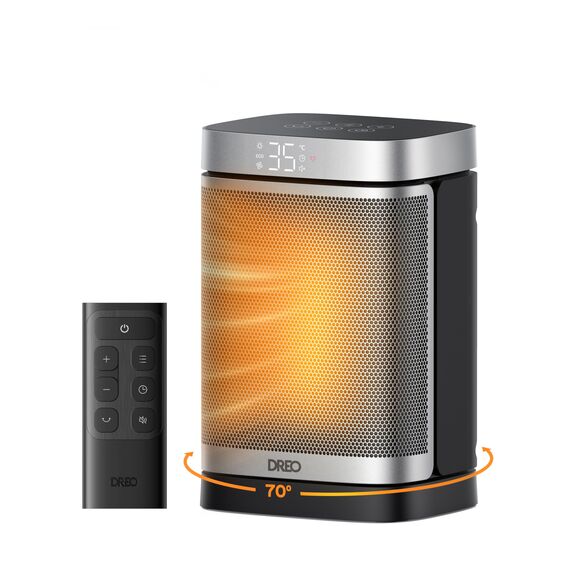Dreo Heizlüfter Energiesparend Klein, 1500W Heizung Elektrisch mit Thermostat, 70° Oszillierend Elektroheizung, PTC Keramik Heizlüfter Leise, ECO-Modus, 12-Std-Timer, Überhitzungs- & Kippschutz
