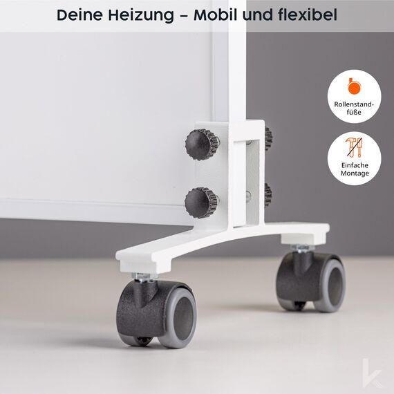 Könighaus Bild Infrarotheizung Standgerät - 450 Watt - Energiesparend = wärmt innerhalb von 2 Minuten - mit Standfüßen & Thermostat - mobile Standheizung - Echter Hingucker mit Motiv: Sonnenaufgang