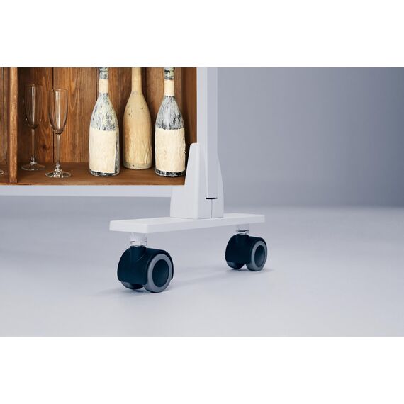 Könighaus Bild Infrarotheizung Standgerät - 450 Watt - Energiesparend = wärmt innerhalb von 2 Minuten - mit Standfüßen & Thermostat - mobile Standheizung - Echter Hingucker mit Motiv: Weinregal