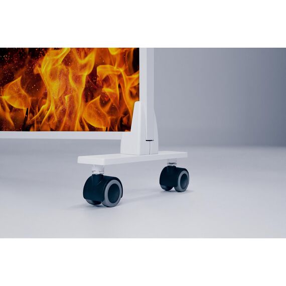 Könighaus Bild Infrarotheizung Standgerät - 1200 Watt - Energiesparend = wärmt innerhalb von 2 Minuten - mit Standfüßen & Thermostat - mobile Standheizung - Echter Hingucker mit Motiv: Lagerfeuer