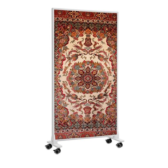 Könighaus Bild Infrarotheizung Standgerät - 1000 Watt - Energiesparend = wärmt innerhalb von 2 Minuten - mit Standfüßen & Thermostat - mobile Standheizung - Echter Hingucker mit Motiv: Türk. Teppich