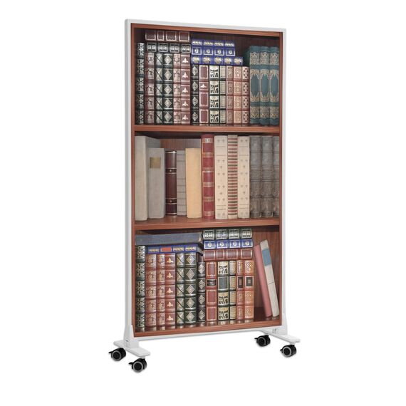 Könighaus Bild Infrarotheizung Standgerät - 800 Watt - Energiesparend = wärmt innerhalb von 2 Minuten - mit Standfüßen & Thermostat - mobile Standheizung - Echter Hingucker mit Motiv: Bücherregal