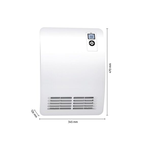 AEG VH Comfort, Heizlüfter energiesparend, 2000 W für ca. 25 m², LCD Display, Wochenzeitschaltuhr, 120 Min. Timer, Silent Mode, Bad, 238722