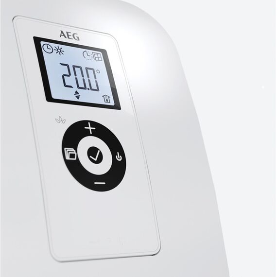AEG VH Comfort, Heizlüfter energiesparend, 2000 W für ca. 25 m², LCD Display, Wochenzeitschaltuhr, 120 Min. Timer, Silent Mode, Bad, 238722