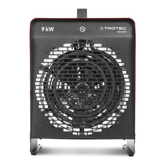 TROTEC Elektroheizgebläse TDS 50 E – 9 kW (Stufe 3), 4,5 kW (Stufe 2), 845 m³/h Luftleistung, Thermostat, Ventilatorfunktion, robustes Metallgehäuse