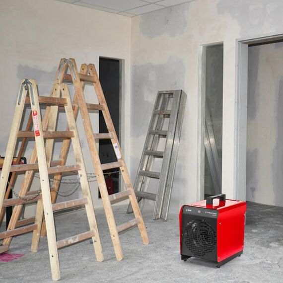 TROTEC Heizlüfter TDS 29 E – Heizleistung 2,5 kW / 5 kW – Bauheizer Luftmenge 430 m³/h – Heizgebläse für Werkstatt, Industrie, Halle, Garage