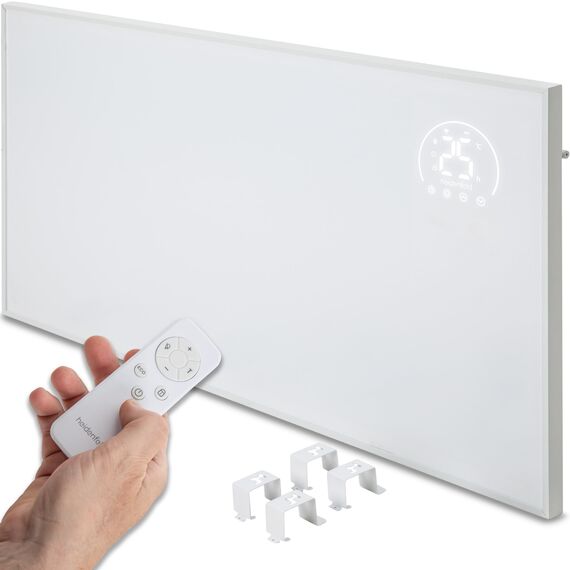 Heidenfeld Infrarotheizung HF-HP140 | 300 Watt bis 10 m² | 3in1 Steuerung via App | Fernbedienung | Touch-Bedienfeld | Mobile Elektroheizung | Infrarot Heizkörper mit Thermostat (HF-HP140 300 Watt)