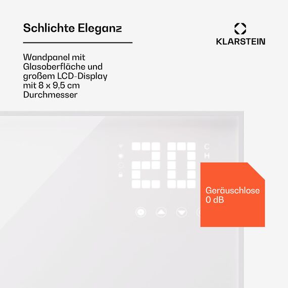 Klarstein Infrarotheizung mit Thermostat, 1200W Elektroheizung, Smart Home Bild-Infrarotheizung zur Wandmontage, IR mit App-Steuerung & Erkennung offener Fenster, Feuchtraum Heizkörper CO2-Frei