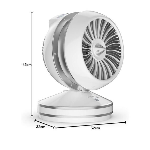 Rowenta HQ7152 Air Force Intense 2-in-1 Ventilator und Heizlüfter in einem Gerät | 2600 Watt, Eco-Heizmodus, inkl. Fernbedienung, sehr kompakt | weiß, 43/32/32 cm