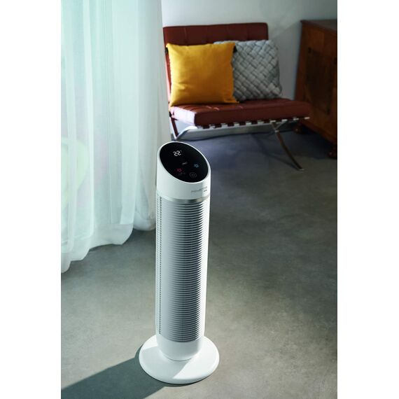 Rowenta 3-in-1 Turmventilator Silent Comfort, Heizlüfter, Ventilator und Luftfilter, 10 Stufen für jeden Bedarf, Eco-Heizmodus, Smart-Modus, Fernbedienung, Timer, Auto-Off, weiß, HQ8120