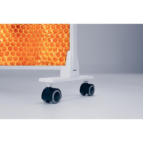 Könighaus Bild Infrarotheizung Standgerät - 1200 Watt - Energiesparend = wärmt innerhalb von 2 Minuten - mit Standfüßen & Thermostat - mobile Standheizung - Echter Hingucker mit Motiv: Honig