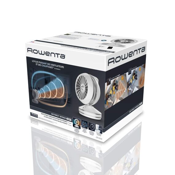 Rowenta HQ7152 Air Force Intense 2-in-1 Ventilator und Heizlüfter in einem Gerät | 2600 Watt, Eco-Heizmodus, inkl. Fernbedienung, sehr kompakt | weiß, 43/32/32 cm